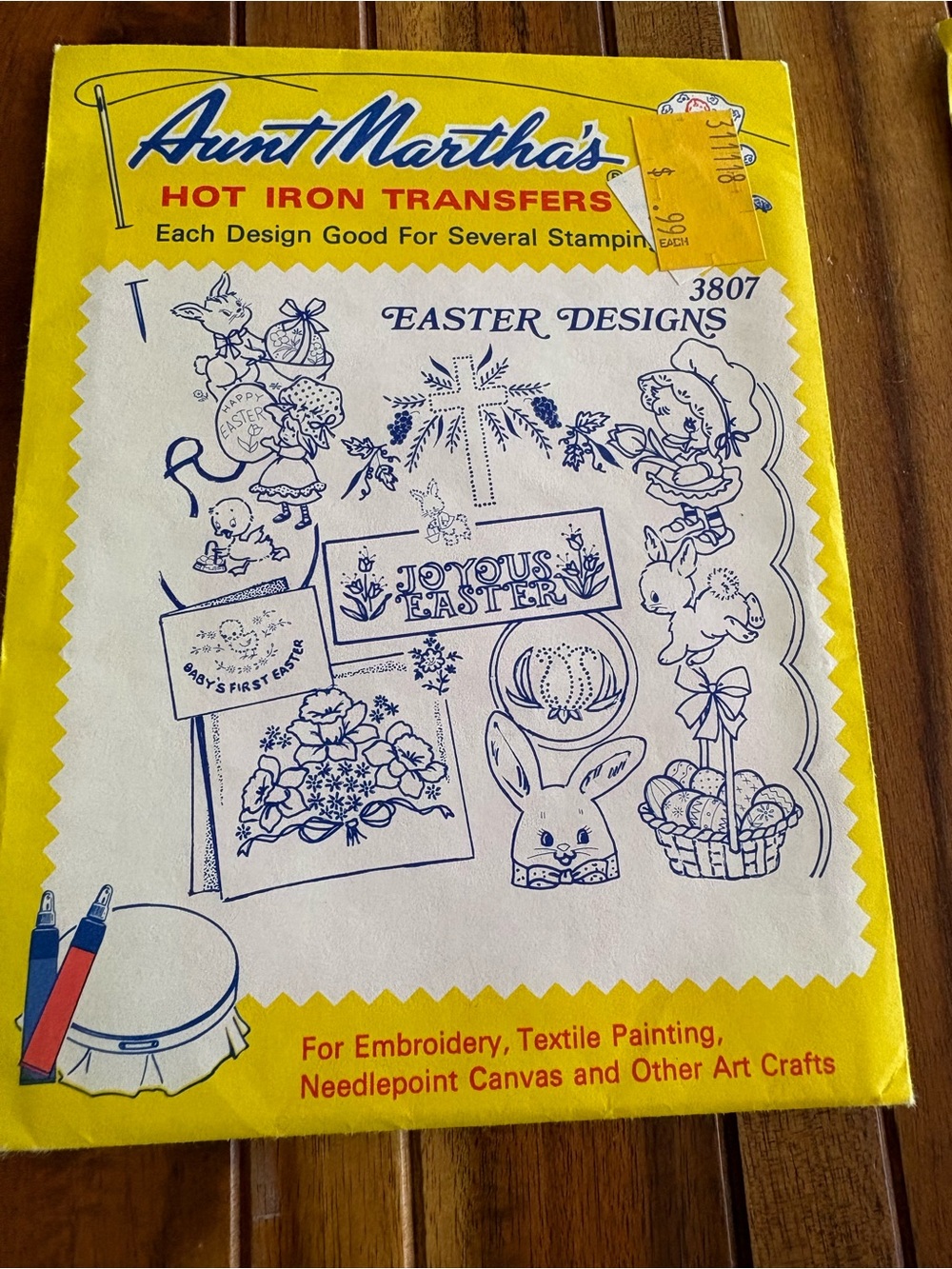 Vintage Aunt Martha’s 3807 Easter Designs hot, iron embroidery transfers